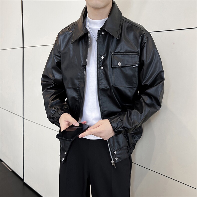 机车服皮夹克男士韩版潮流高街帅气宽松2024秋冬ins外套W5975-P73,男装夹克,星座412-3