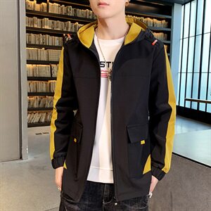 外套男秋季韩版潮流工装上衣服休闲青少年拼色夹克HS662图片