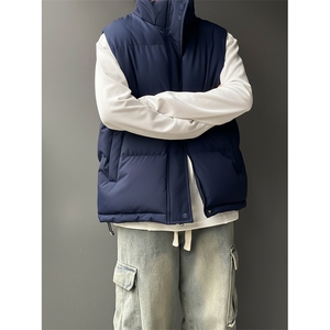 现货5W件冬季三防boxy短款立领棉衣马夹外套男女加厚马甲保暖棉服图片