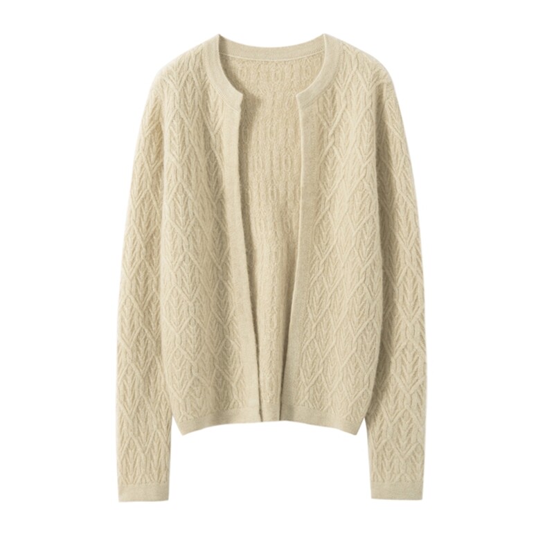 秋冬新款纯色针织开衫时尚百搭，女装羊绒衫，臻维羊绒