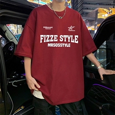 T788大码宽松纯棉运动圆领体恤衫oversize短袖T恤男重磅T，男装T恤，星座304A-1