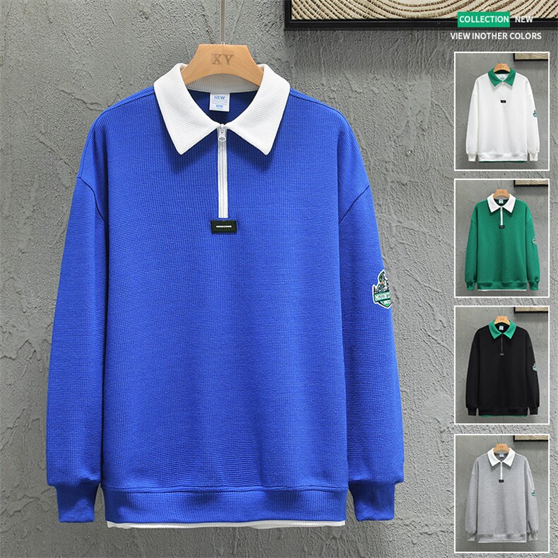 新款POLO衫灰墙挂拍华夫格休闲套头上衣PL3321-P41控68图片