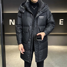 2025冬季新款羽绒服男连帽中长款保暖白鸭绒外套B317/2823/P258，男装羽绒服，电商B317