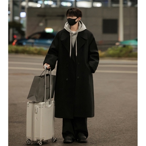 秋冬季中长款毛呢大衣男韩系高级感痞帅潮风衣外套 812-F653-P128图片