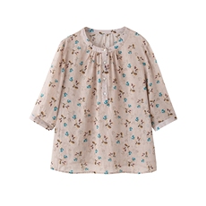 2026年春季文艺风短袖宽松薄苎麻，女装衬衫，江南依恋