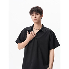 夏季新款港风日系polo领套头短袖衬衫男潮XZ608-CS2521-P30控48，男装T恤，星座608(原A046)