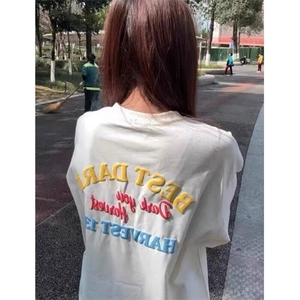 短袖t恤女夏季宽松小众设计感潮牌ins半袖重工上衣服 TDC015图片