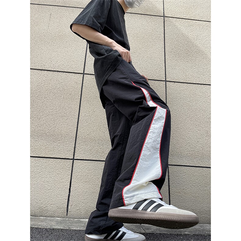 美式高街hiphop速干拼接运动微喇休闲裤货号K2315P45,男装休闲裤,电商A063