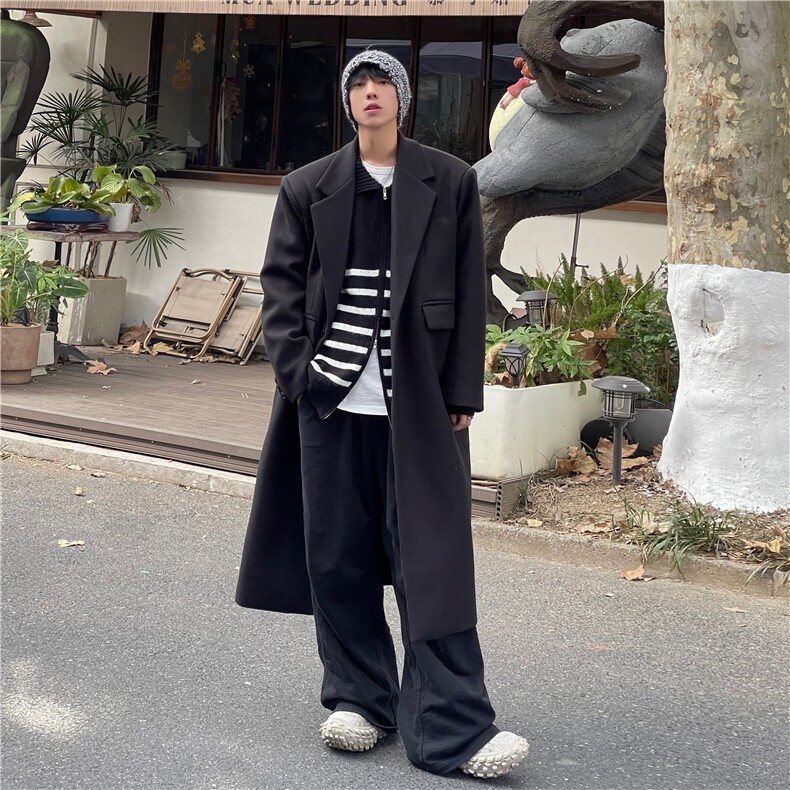 A450-FY1115-P175控258冬季加棉长款毛呢大风衣,男装风衣,电商A450