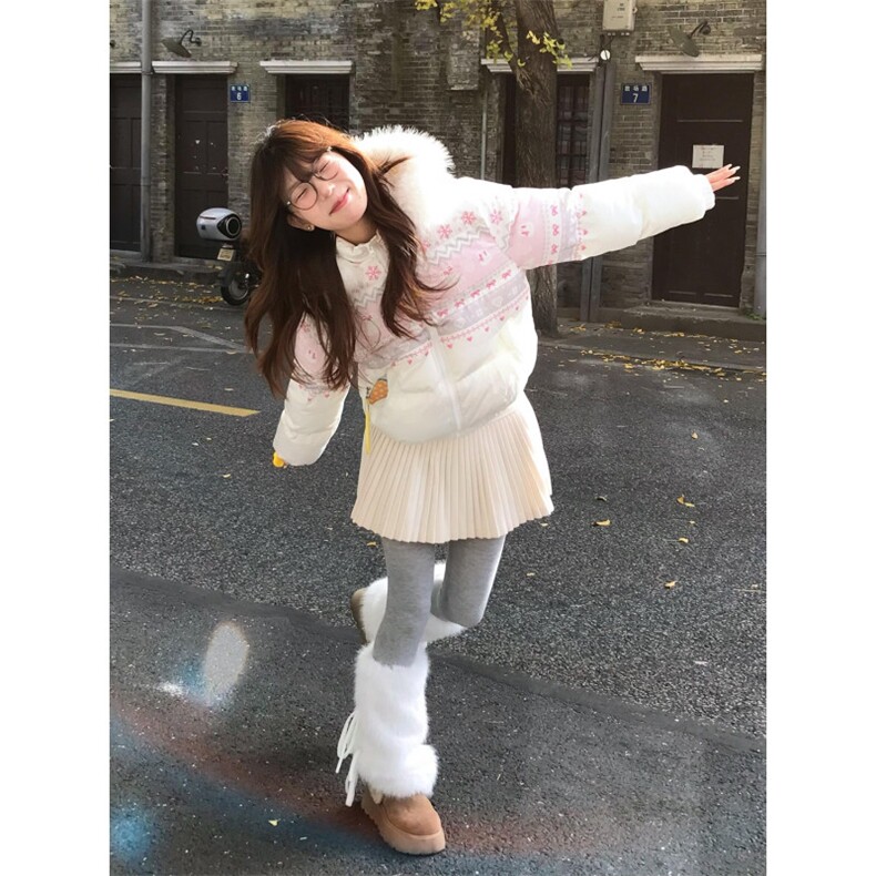 1506-1/G78180/P89美式复古面包服女冬雪花兔子毛领棉服,男装棉衣,星座1506A