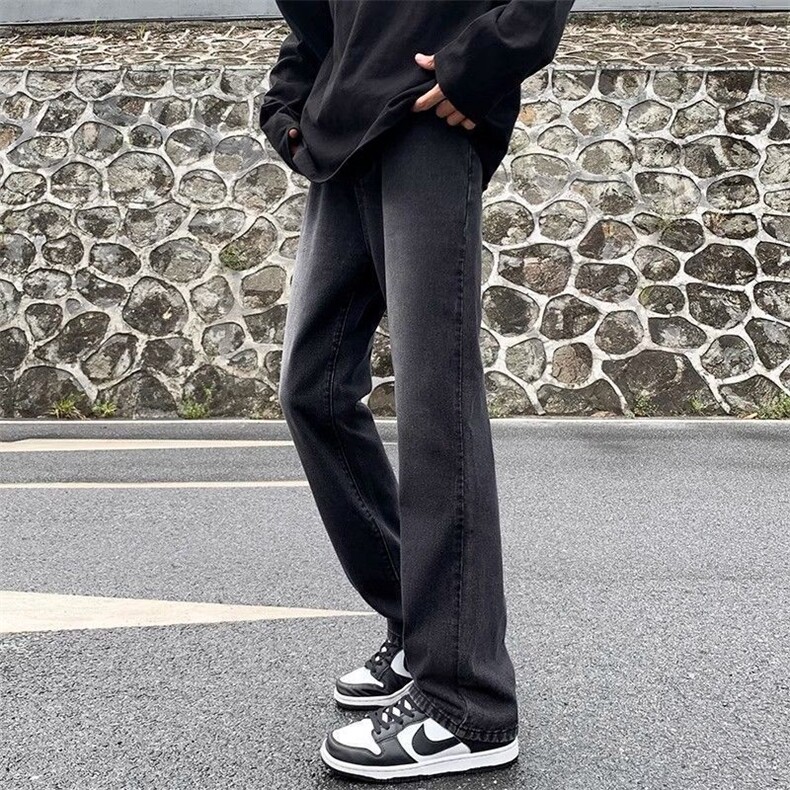 1506-1/K20421原版直筒/P43裤子男款黑灰色牛仔裤修身显瘦直筒裤,男装牛仔裤,星座1506-1