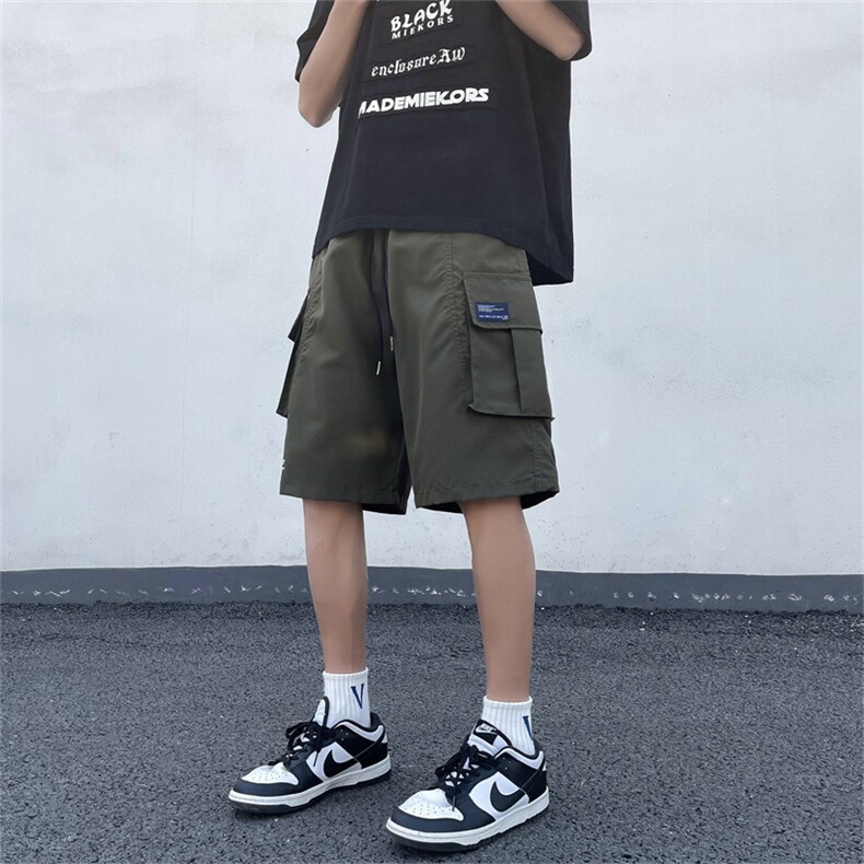 潮流美式工装短裤男士夏季薄款休闲青少年多口袋宽松五分裤子,男装牛仔裤,星座1013