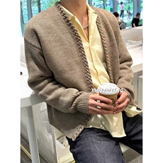 秋新款v领针织开衫男女复古休闲百搭轻奢纯手工毛衣M5234，男装针织衫/毛衣，星座1116A（原606A-3）