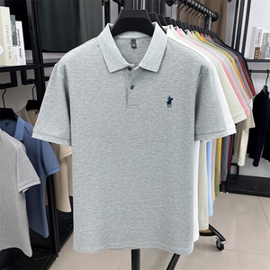 爆夏季男款全棉透气polo衫短袖潮流上衣百搭商务风刺绣男装图片