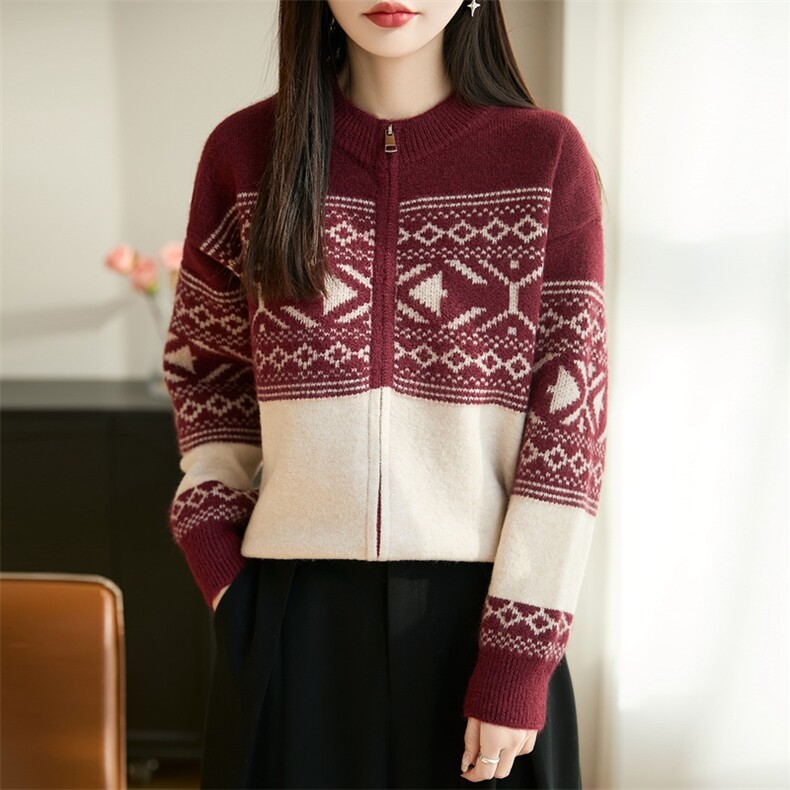 2026年秋季单件时尚百搭通勤简约休闲开衫，女装针织衫/毛衣，盛世绒华