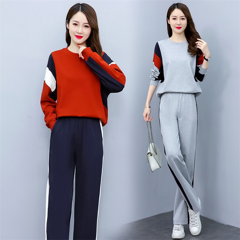 现货套装女2024年春季新款时尚休闲运动气质两件套,女装套装/套裙,星期衣