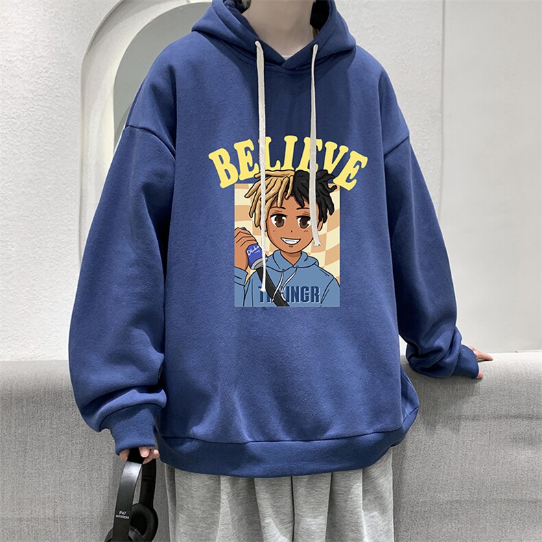 纯棉连帽卫衣男大码运动帽衫宽松薄WY2271-P35,男装卫衣,电商A040