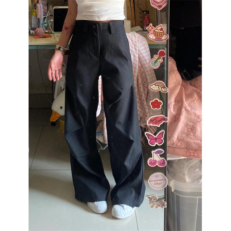 【网图有货】褶皱微喇西裤垂坠感高级感冰丝裤子MH228CC-特P45，男装西裤，星座1007（原301D）