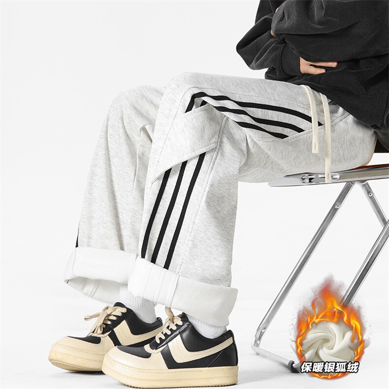 薄款改加绒特批P35无差价冬保暖条纹潮牌时尚休闲裤男K1990J加绒,男装休闲裤,电商A001