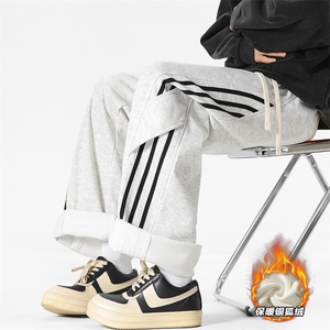 薄款改加绒特批P35无差价冬保暖条纹潮牌时尚休闲裤男K1990J加绒图片