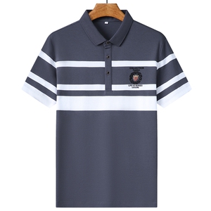 DX6851钱塘2020-3夏季新款男士拼色条纹百搭翻领短袖Polo衫P59图片