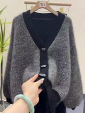 2025年秋季常规款通勤单件长袖开衫，女装针织衫/毛衣，暖烁特种纱工厂店