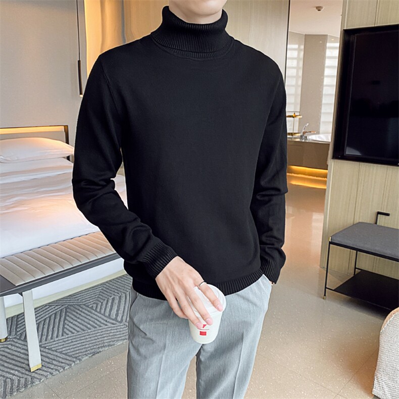 高领毛衣男生纯色打底衫针织衫MY632-P38,男装T恤,星座1012-1