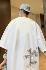 量大优可提供视频2024夏季新美式短袖T恤D223A-T24165-P18，男装T恤，电商019-1