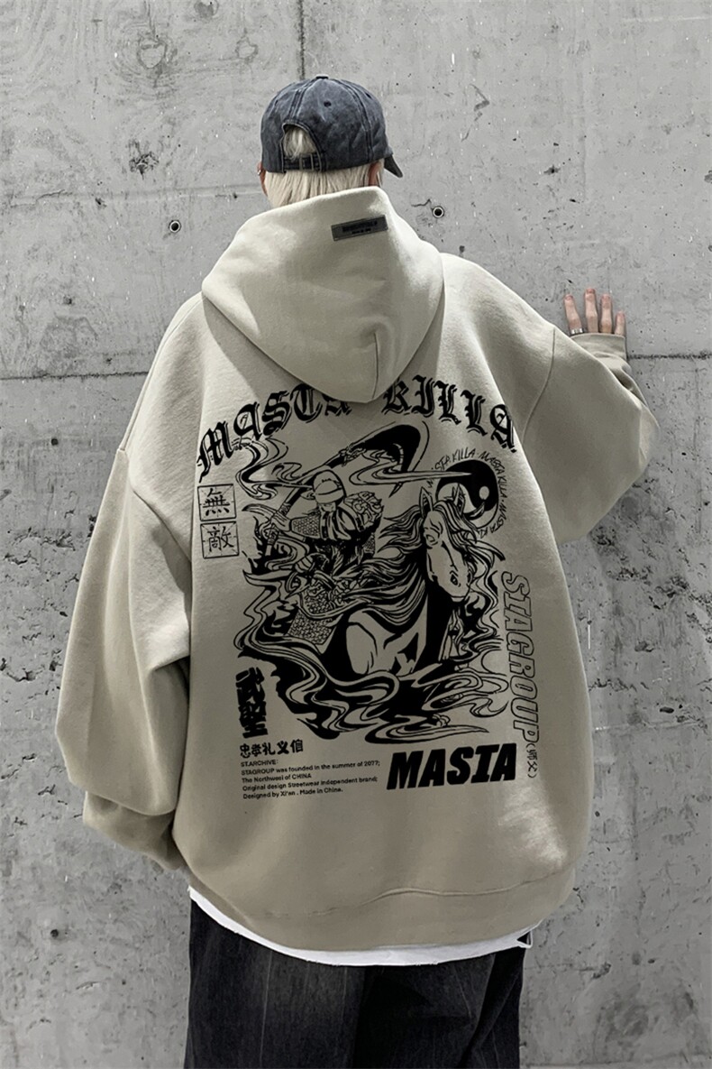 供抖音丶重磅高品棉350克排扣连帽关公卫衣LW6039-特p58控78,男装卫衣,星座508（原C305）
