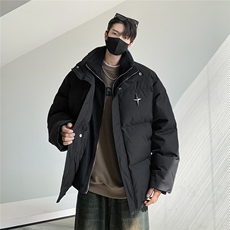 23冬装新款美式假两件四角星棉服情侣棉衣面包服外套男D331P138，男装棉衣，电商A335-1（原A458）