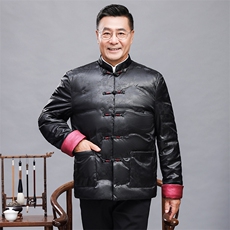 唐装90绒羽绒服男复古盘扣风羽绒服外套中式唐装TR2815-P190，男装羽绒服，星座1105-3