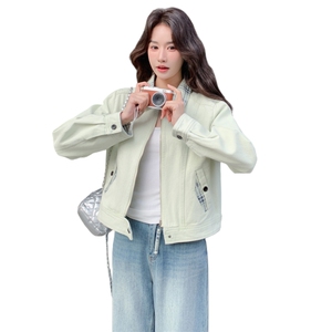 档口现货/格子拼接撞色休闲百搭牛仔外套2C233-908-P145-K248图片
