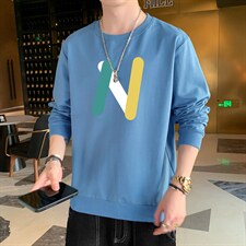 2026秋季新款潮流N字母印花卫衣休闲男士大码圆领上衣1210-2-F073，男装卫衣，星座1816-2（原1210–2）