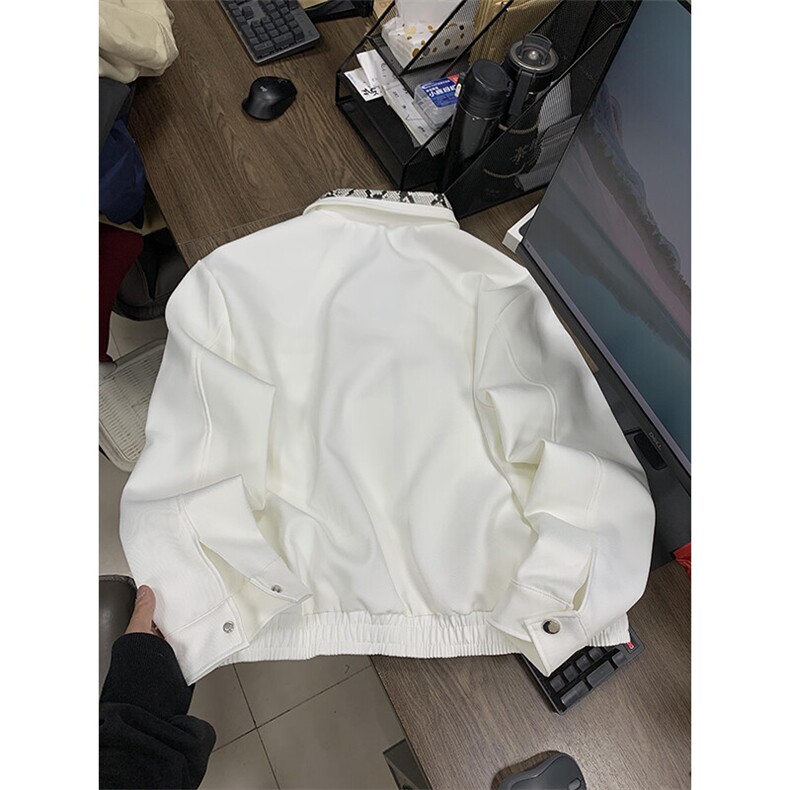 蛇年限定飞行员夹克男春秋季翻领高级感痞帅设计感印花棒球服外套,男装夹克,星座908-1