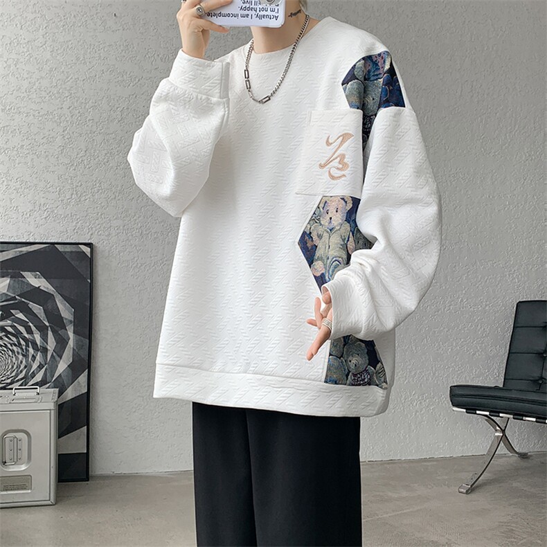 已下单WY10063-P45控78秋冬新款高品质小熊圆领大码卫衣,男装卫衣,电商A059