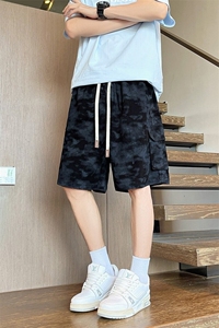 K5038/特P32夏季新品迷彩工装短裤男夏季直筒扎染五分休闲中裤图片