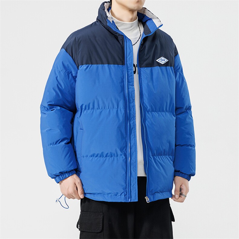 冬季新款宽松面包服美式复古立领棉服男撞色棉衣外套MY9060-P100,男装棉衣,电商A128
