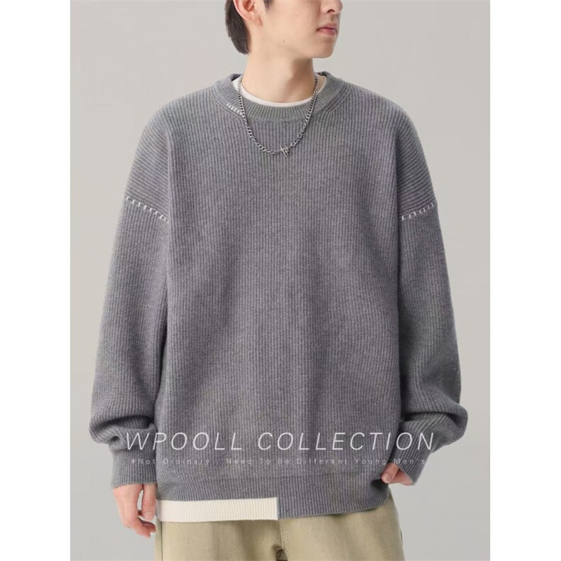 1506-1/M50181/P57宽松圆领休闲百搭慵懒简约加厚保暖针织衫,男装针织衫/毛衣,星座1506-1