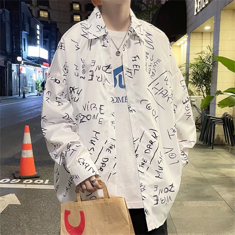 长袖衬衫男港风潮流C133P28,男装衬衫,星座1116-2