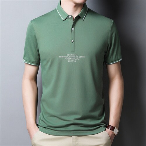 polo衫男2023夏季新款棉质翻领夏季潮流衣服时尚男士POLO男装图片