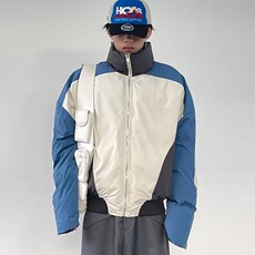 W10854-P80网图现货美式复古撞色立领棉服外套冬加厚面包服棉衣，男装棉衣，星座1608