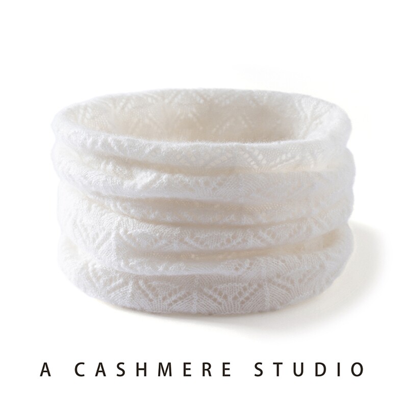 冬季时尚百搭通勤简约休闲镂空脖套，围巾，思琳羊绒