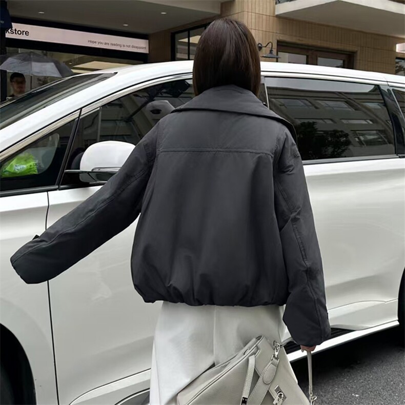 时尚立领短款羽绒服女2025冬新款小个子宽松显瘦保暖白鸭绒外套,女装羽绒服,琦鑫阁（原依鑫阁）