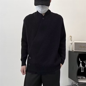 冬季小众设计感V领针织开衫男款宽松百搭慵懒轻熟风毛衣外套MY888图片