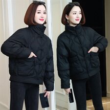 时尚显瘦短款盘扣保暖棉服冬季新款女装棉衣外套，女装棉衣/棉服，雪樱依海