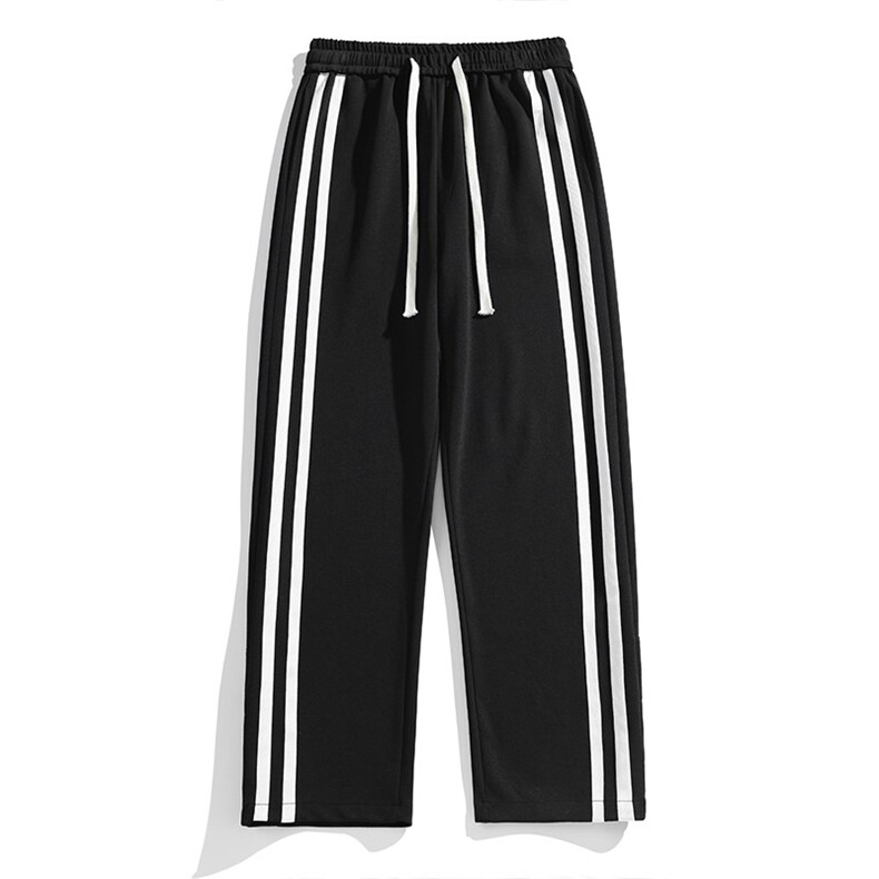 秋冬长裤白底美式高街卫裤宽松休闲两条杠拖地卫裤K23307-P45控58图片