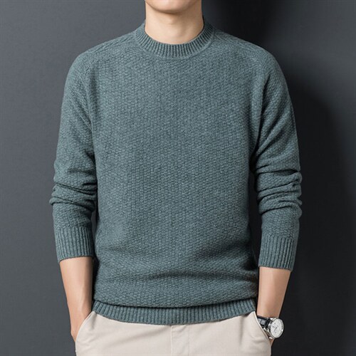 M88619限价298元男士冬季长袖圆领纯羊毛针织衫休闲P180,男装针织衫/毛衣,电商B360