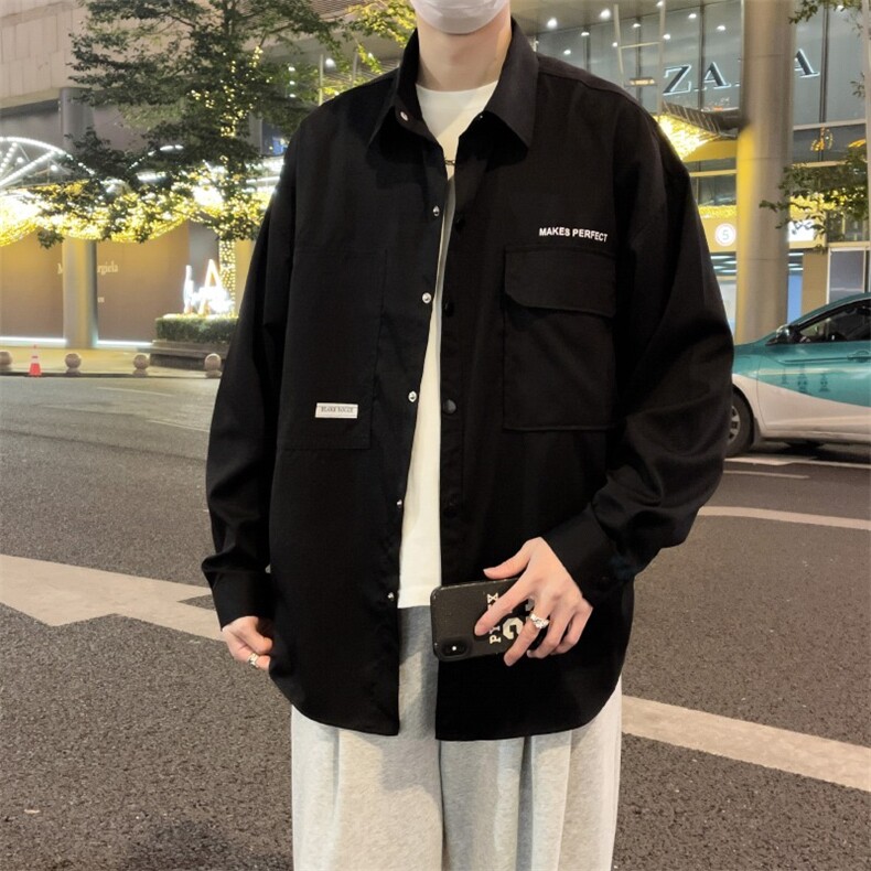 长袖衬衫男春秋季新款外套夏季日系衬衣青少年J2248,男装夹克,星座1116A-1（原606A）