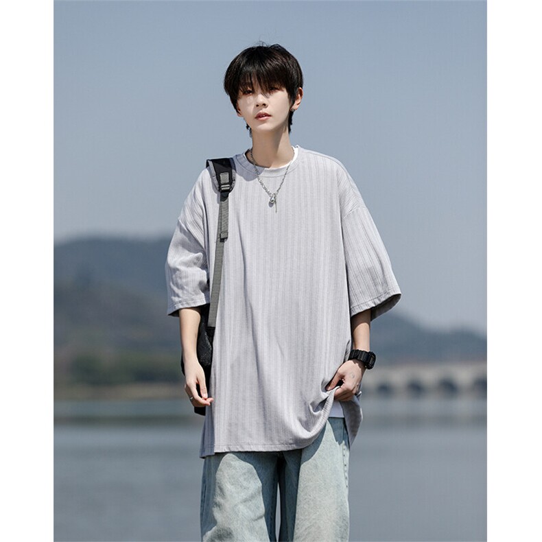 8XL-M重磅！特大码港风短袖T恤男士半袖男五分袖体恤衫DX306P40,男装T恤,电商D206-1