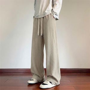 肌理感斜切休闲裤休闲解构垂感直筒裤卫裤男女 C62192-TP4079图片
